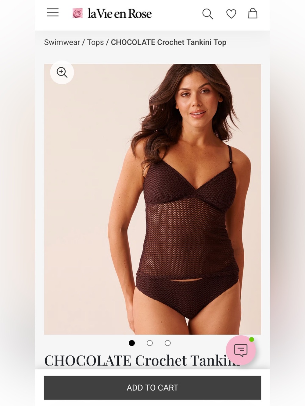 La Vie en Rose Tankini Bathing Suit Crochet